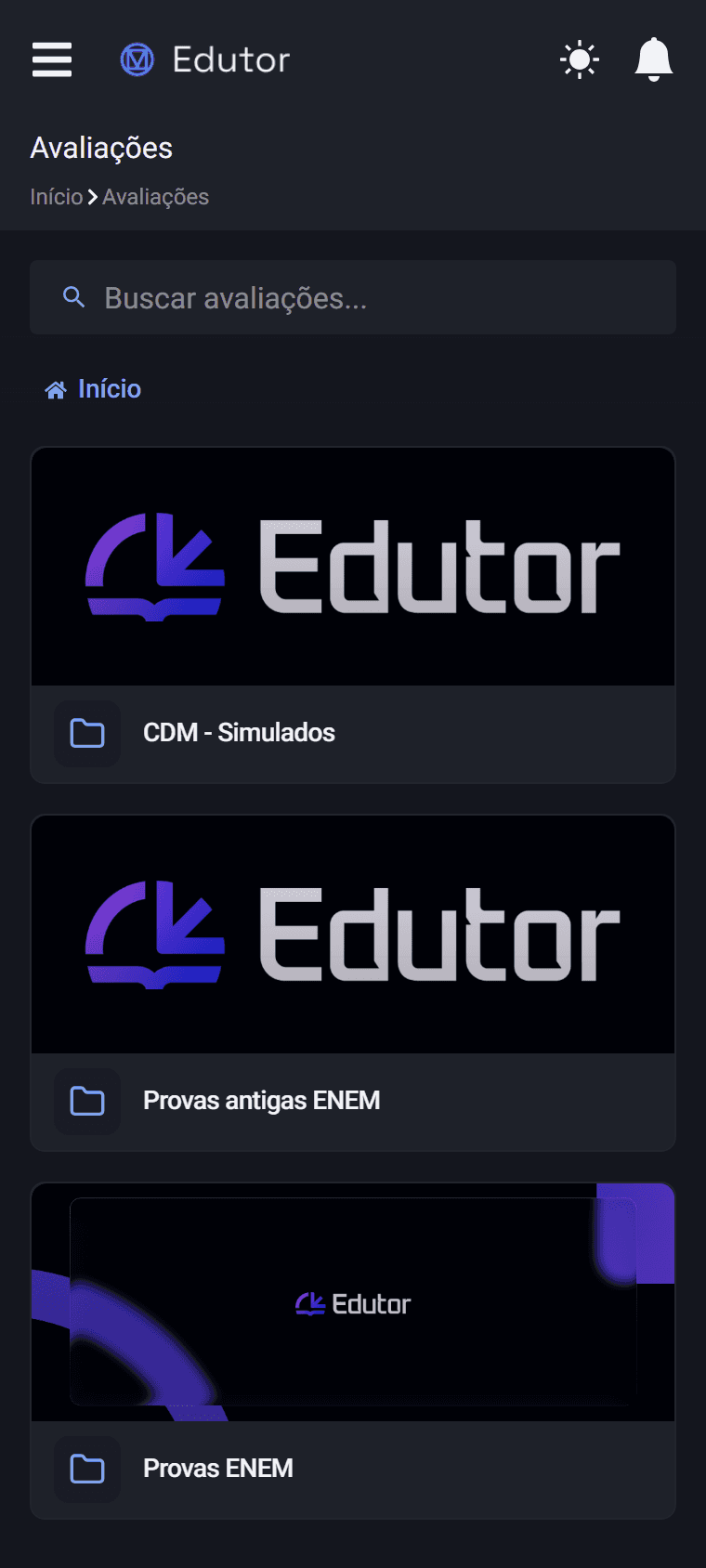 Avaliações do aluno